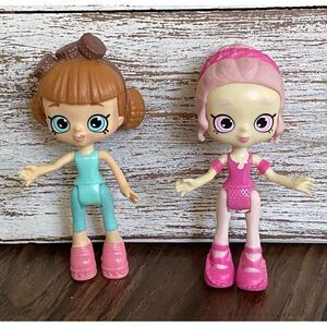 Shopkins Happy Places Lil Shoppie Doll Lot of 2 Pirouetta & Kiki Crème 3" Tall‎